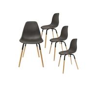 Lot de 4 chaise en bois non empilable non pliable H. 85 cm interieur noir