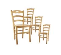 Lot de 4 chaise en bois non empilable non pliable H. 88 cm interieur