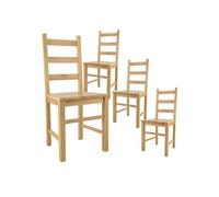 Lot de 4 chaise en bois non empilable non pliable interieur H. 97 cm naturel