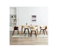 Chaises à manger lot de 4 crème bois courbé et similicuir Crème G