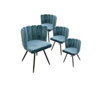 Lot de 4 chaise en metal non empilable non pliable H. 80 cm interieur bleu