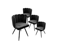 Lot de 4 chaise en metal non empilable non pliable H. 80 cm interieur noir