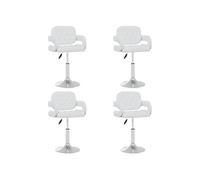 Lot de 4 Chaises Pivotantes à Manger Sièges à Dîner Blanc Similicuir vidaXL