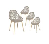 Lot de 4 chaise exterieur non empilable non pliable en plastique H. 83.4 cm marron