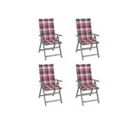 Lot de 4 chaise exterieur non pliable en acacia H. 111 cm bois