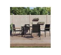 Lot de 4 chaise exterieur non pliable en acier H. 90 cm noir