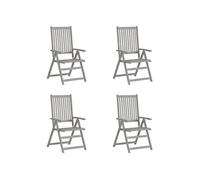 Lot de 4 chaise exterieur non pliable H. 110 cm en acacia gris