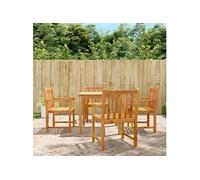 vidaXL Lot de 4 Chaises de Jardin, Sièges de Terrasse, Chaises de Balcon, Meubles de Patio Jardinage Extérieur, Bois Massif d'Acacia