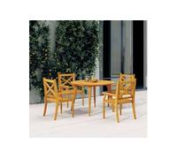 Vidaxl Chaises À Dîner D'extérieur 4 Pcs Bois D'acacia Massif