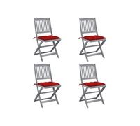 Vidaxl Chaises Pliables D'extérieur 4 Pcs Avec Coussins Bois D'acacia