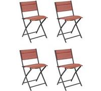 Lot De 4 Chaises - Home Deco Factory - Elba - Pliante - Rouge
