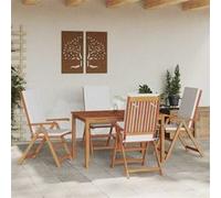 vidaXL Chaises inclinables de jardin en teck avec coussins - Lot de 2