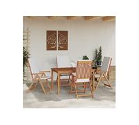 Lot de 4 chaise GENERIQUE exterieur non pliable en teck H. 104 cm