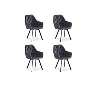 Lot de 4 chaise GENERIQUE interieur non pliable en bois H. 65 cm gris