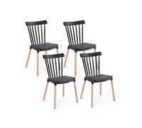 Lot de 4 chaise GENERIQUE interieur non pliable en bois massif H. 79 cm