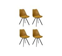Lot de 4 chaise GENERIQUE interieur non pliable en metal H. 82 cm jaune