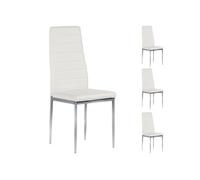 Lot de 4 chaise idimex H. 100 cm non empilable non pliable en aluminium interieur blanc blanc G