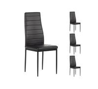 Lot de 4 chaise idimex H. 100 cm non empilable non pliable interieur en metal noir noir G