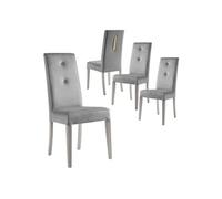 Lot de 4 chaise H. 104 cm non pliable en bois interieur gris