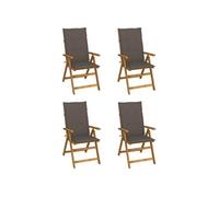 Vidaxl Chaises Inclinables De Jardin 4 Pcs Avec Coussins Bois D'acacia