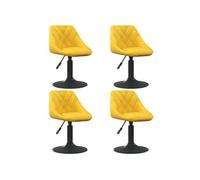 vidaXL Lot de 4 chaises pivotantes velours jaune moutarde H.62,5 cm non pliables
