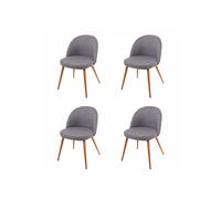 Lot de 4 chaise H. 77 cm non pliable en metal interieur gris