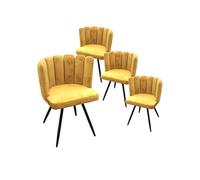 Lot de 4 chaise H. 80 cm non empilable non pliable en metal interieur jaune