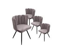 Lot de 4 chaise H. 80 cm non empilable non pliable interieur en metal gris