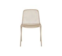 Lot de 4 chaise H. 82 cm empilable non pliable en plastique exterieur beige