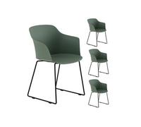 Lot de 4 chaise idimex H. 82 cm non pliable en plastique exterieur vert vert G