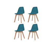 Lot de 4 chaise H. 83 cm non pliable en plastique interieur bleu