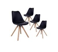 Lot de 4 chaise H. 86 cm non empilable non pliable interieur en bois massif
