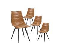 Lot de 4 chaise H. 86 cm non empilable non pliable interieur en metal marron