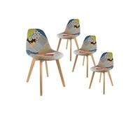 PATCHWORK - Lot de 4 Chaises Scandinaves Multicolore