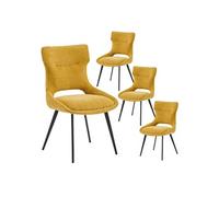 Lot de 4 chaise H. 87 cm non pliable en metal interieur jaune