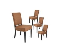 Lot de 4 chaise H. 88 cm non empilable non pliable interieur en bois massif marron