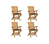 Vidaxl Chaises De Jardin Avec Coussins Anthracite 4 Pcs Bois De Teck