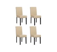 Lot de 4 chaise H. 90 cm en bois beige interieur