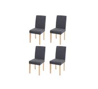 Mendler 4X Chaise de Salle à Manger Littau Textile Gris Anthracite Pieds clairs