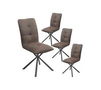 Lot de 4 chaise H. 92 cm non empilable non pliable en acier interieur marron