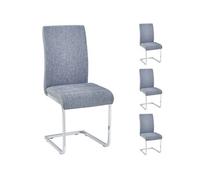 Lot de 4 chaise H. 96 cm non empilable non pliable interieur en metal gris