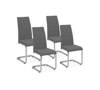 IDMarket Chaises MIA Lot de 4 Tissu gris anthracite H. 98 cm pour salle à manger