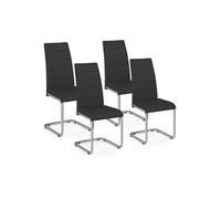 IDMarket Lot de 4 chaises MIA Noires H.98 cm Métal Non empilables non pliables Salle à manger