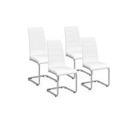 IDMarket - Lot de 4 chaises MIA Blanches - Salle à manger - H. 98 cm - Métal - Non empilable