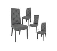 Lot de 4 chaise H. 99 cm non empilable non pliable interieur en bois massif gris