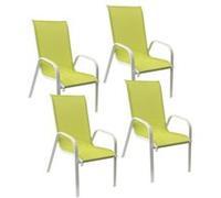Lot de 4 chaise HAPPY GARDEN H. 95 cm empilable non pliable en aluminium exterieur vert Vert G