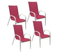 Lot de 4 chaise HAPPY GARDEN H. 95 cm empilable non pliable exterieur en aluminium rose Rose G