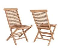 Lot de 4 chaise house nordic H. 89 cm non pliable exterieur en teck bois marron G