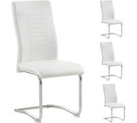 Lot de 4 chaise idimex en metal non empilable non pliable H. 98 cm interieur blanc blanc G