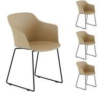 Lot de 4 chaise idimex en plastique non pliable exterieur H. 82 cm noir noir G